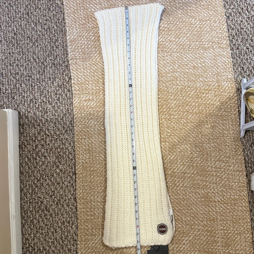 COLMAR Italian Cream Knit Wool-blend Scarf